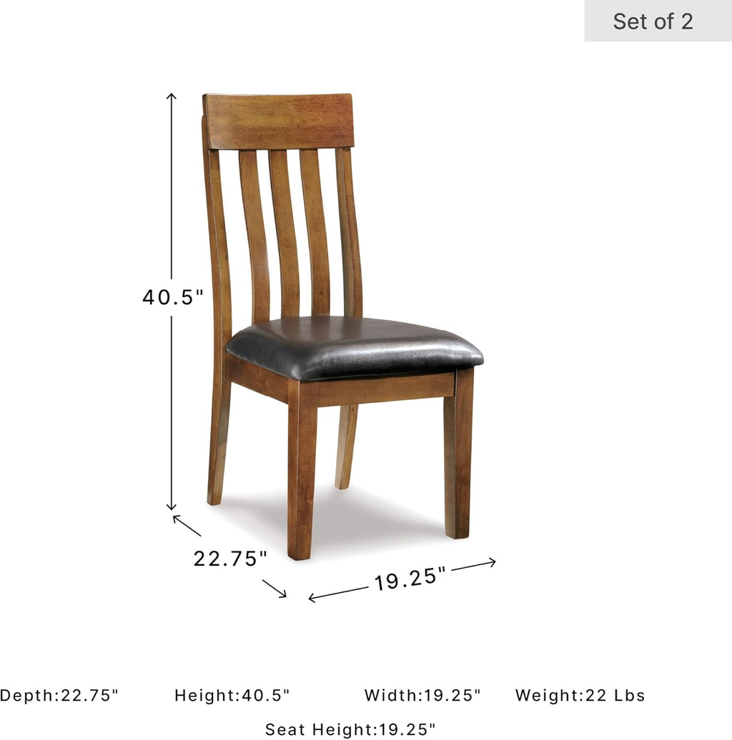 Signature Design by Ashley Ralene Rake Back 19" Dining Room Chair 2 Count, Medium Brown
