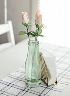 Serene Spaces Living Mini Green Glass Bud Vase, Centerpiece for Wedding Reception, Mini Flower Vases for Home Decor, Vintage Bottle Style Vase, Pack of 48