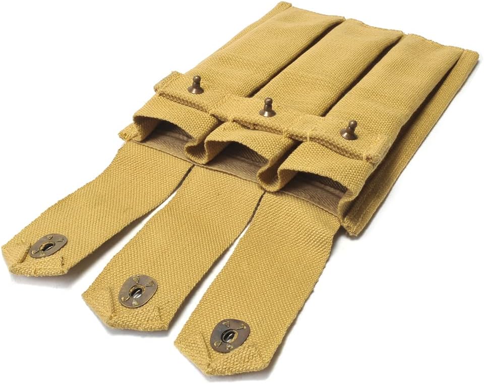 US WW2 Thompson 3 Cell Magazine Pouch Marked JT&L 1942 Khaki
