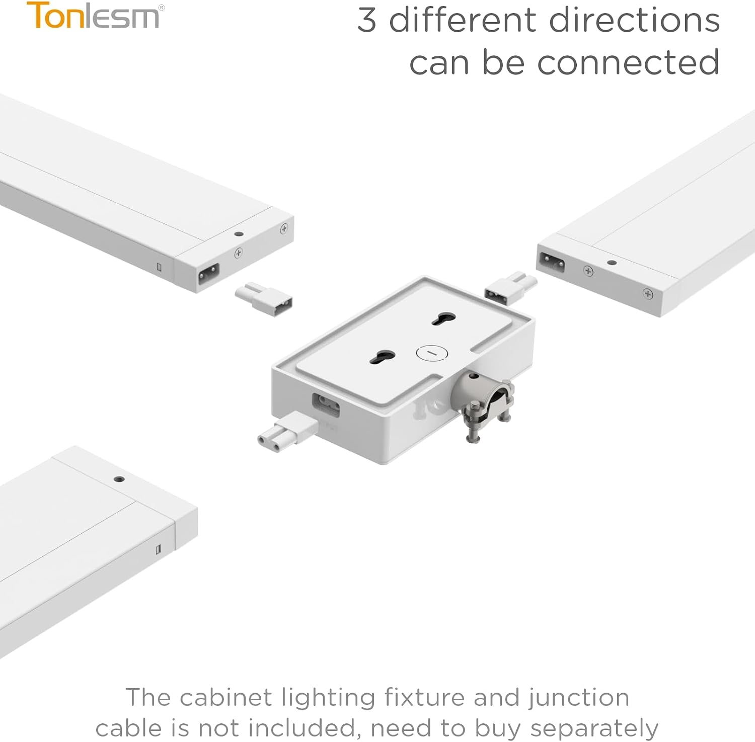 Extension Accessories Compatible with Hyperlink & Lumilink Series Under Cabinet Light with Quick-Connect (Wired Box, White, 2.52 Inch)