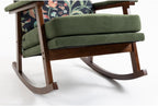 Rocking Chair for Nursery, Mid Century Modern Accent Chair with Comfort Backrest and Cushion, Cozy Reading Chair with Solid Rubberwood Frame for Living Room, Bedroom and Sunroom