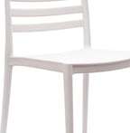 Flash Furniture Bridgeport Slat Back Patio Chair with Contoured Seat, Commercial All-Weather Stacking Resin Chair, UV Resistant, Indoor-Outdoor, White, Set of 4
