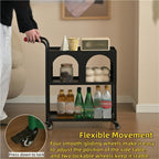 Movable Storage Shelf Metal Storage Cart with Handle - Practical Sofa Side Table with Shelf Mobile End Table for Living Room