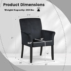 POWERSTONE Executive Accent Chair Set of 2 Fabric Guest Chair Office Chair Reception Waiting Room Armchair with Wooden Legs Single Sofa Home Theater Seating, Black