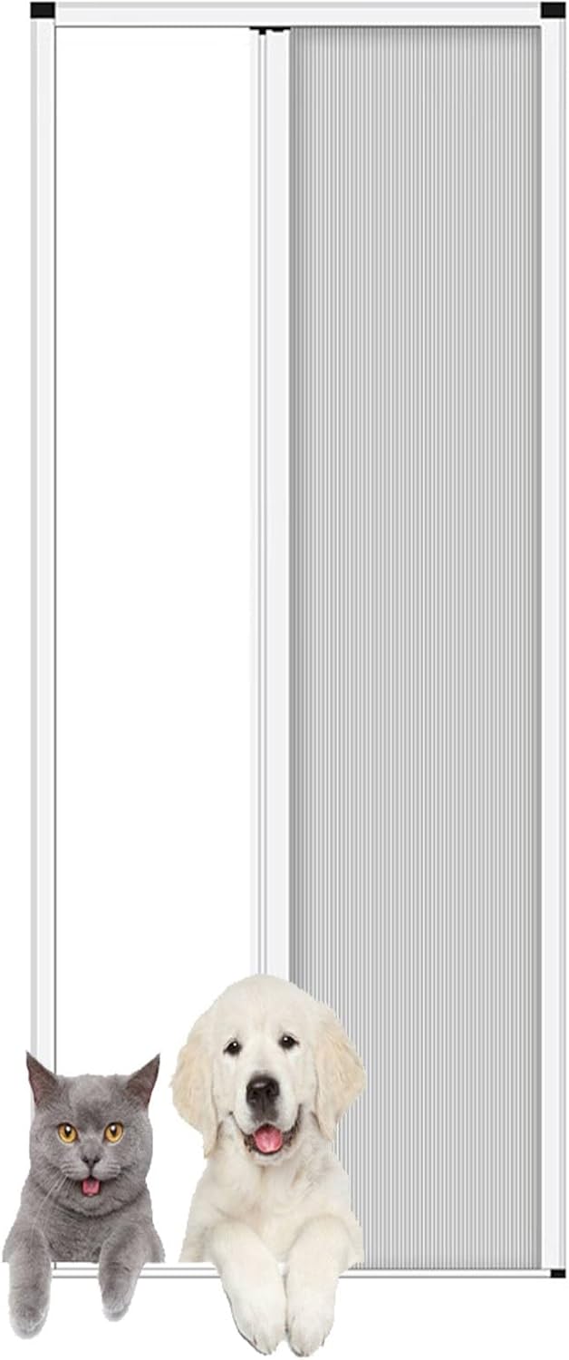 80" Tall Waterproof Retractable Folding Doors, 26-80" Wide, Aluminum & Cellular, Ideal for Hallways & Bathrooms - Space-Saving, Design
