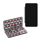 JINGDU 24-Slot Switch Game Card Case Compatible with Nintendo Switch Games & micro SD Cards, Portable Games Holder Organizer Suitable for Switch, NS2/NS/Lite/OLED Game Cards, Black