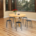 Yaheetech Portable Plastic Stack Stools Flexible Backless Seating 17.3inches Height Black Pack of 5