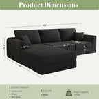 106” Modular Sectional Sofa, Cloud Sectional Couch with Deep Seat, Modern Modular L-Shape Sofa Couch with Chaise,Upholstered Boneless Couches for Living Room Bedroom No Assembly Required