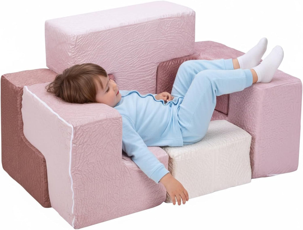 7Pcs Elastic Sponge Toddler Cushions Wear Resist Inspiring Creativity Blocks Chair for Kids Bedroom Playroom Furnitures