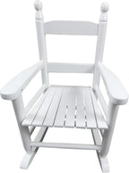 Children's Durable White Rocking Chair - Indoor and Outdoor Rocker - Comfortable and Stable for Young Kids - Great for Play and Learning