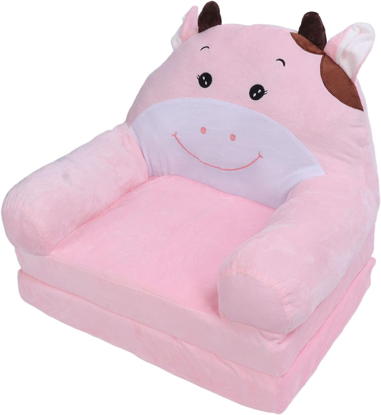 Foldable Kids Sofa Cute Cartoon Soft Comfortable Children Folding Couch Sofa Bed for Boys Girls Bedroom (2 Layers)
