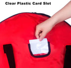 TQS Large Christmas Wreath Storage Bag - 30 Inch, Red, Cotton, Zipper Closure, Reinforced Handles, Double Zippers, Clear Card Slot, Ideal for Christmas Decorations