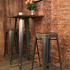 FDW 30 Inches Bar Stools Set of 4 Bar Stools Counter Height Metal Stool Patio Stool Stackable Barstools Kitchen Counter Stool Indoor/Outdoor Stool Metal Bar Stools Moden Dining Chairs