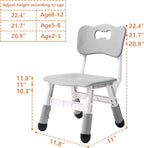 WHY TOYS 4 Piece Kids Chair Set 3 Levels Adjustable Stackable Kids Chairs Ideal for Playrooms, Schools, Daycares and Homes Washable and Easy to Clean Max Weight 220LB(Grey 4Piece Set)