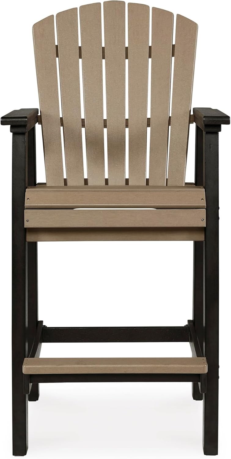 Signature Design by Ashley Fairen Trail 30" HDPE Durable Outdoor Barstool, 2 Count, Black & Brown