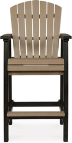 Signature Design by Ashley Fairen Trail 30" HDPE Durable Outdoor Barstool, 2 Count, Black & Brown