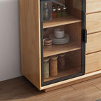 Entryway Cabinet Modern Simple Solid Wood Dining Sideboard Living Room Wall Tea Cabinet Home Kitchen Storage Locker Sideboard Storage Cabinet(A)