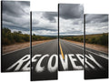 4 Pcs Canvas Wall Art Recovery sign Photo Prints Realism Stretched and Framed Artworks Modern Wall Decor for Living Room Bedroom Office