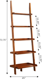 Convenience Concepts American Heritage Ladder Bookshelf 25" - Classic Living Room Bookcase for Traditional, Modern Office, Family Room & Home Office, Cherry