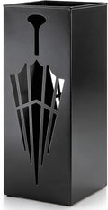 Square Metal Umbrella Stands, Umbrella Holder Rack for Entryway, Canes Walking Sticks Storage Bin Freestanding for Home Office Indoor Hotel Shop, 6.5" x 6.5" x 16.5", Black
