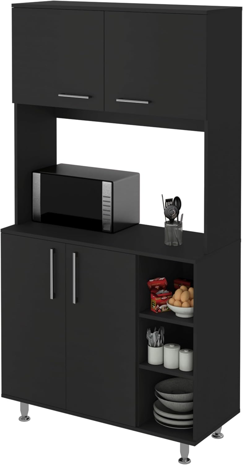 37 Multi-Layer Open Shelf Garden Table for Planting, Planter Bench with Spacious Countertop, Outdoor Storage Cabinets for Kitchen Prep Gardening, Black