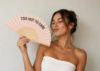Fan with funny phrases, original wedding fan, modern and colourful hand fan, hook included. 23 x 42 cm