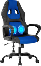 BestOffice Gaming Chair with Massage, Ergonomic Office Desk Chair, Adjustable Lumbar Support & Headrest,Computer Task Chair, 360° Swivel for Adults (Blue)