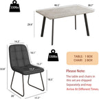 ZckyCine 46.5" Modern Grey Dining Table Set for Small Spaces, 5-Piece Set with Rectangular Table & 4 Padded Leather Chairs, Compact, Sturdy & Easy to Assemble (Table + 4 Grey Dining Chairs, 46.5")