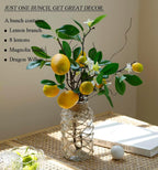 Laelfe Artificial Lemons Branches, 8 Head Faux Lemons with Stem Fake Lemon Themed for Kitchen Decoration Party Farmhouse Decor (Yellow)
