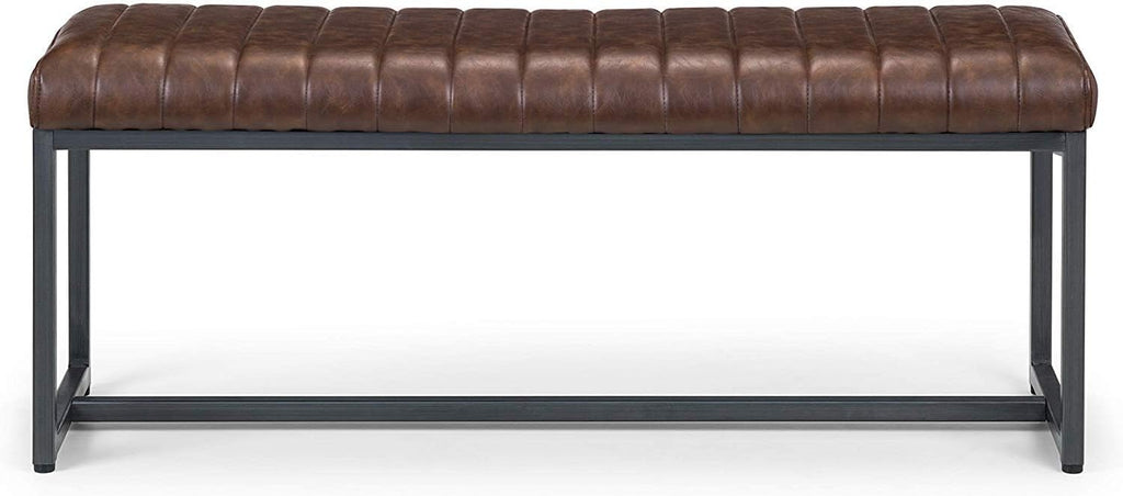 Julian Bowen Brooklyn Upholstered Bench, Brown, Height: 47, Width: 121, Depth: 41cm