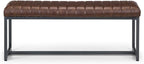 Julian Bowen Brooklyn Upholstered Bench, Brown, Height: 47, Width: 121, Depth: 41cm