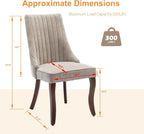 Dining Chairs Set of 8,Comfy Fabric Upholstered Chairs for Kitchen Living Room,Channel Tufted Dining Room Chairs with Curved Solid Wood Legs(Beige,8 Pcs)