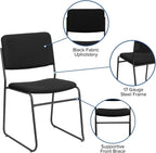 Flash Furniture 5 Pack HERCULES Series 500 lb. Capacity High Density Black Fabric Stacking Chair with Sled Base