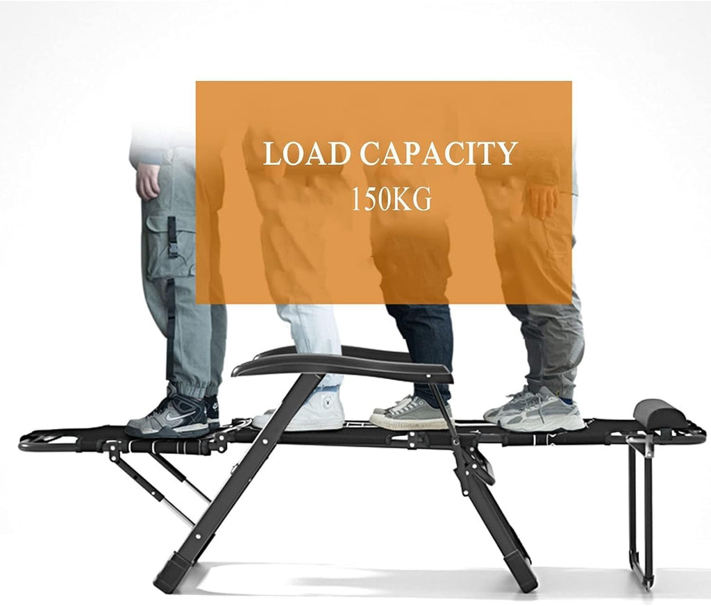 Gravity Recliner Chair Adjustable Patio Lounge Chair with Head Pillow Support 150KG Progress