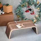 Minimalist Curved Plywood Yoga Meditation Stool, Ergonomic Kneeling Bench, Lightweight Natural Wood Prayer Seat for Mindfulness Practice