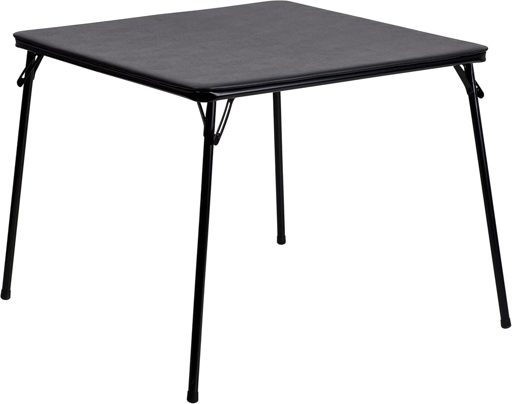 Flash Furniture Madison 5-Piece Folding Card Table and Chairs Set, Portable Event Table and Chairs Set, Black