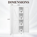 Metal Adjustable 2-Door Pantry Cabinet with 180LB Capacity Shelves – Durable Storage Organizer for Kitchen, Living Room, Dining Room and Office (White)