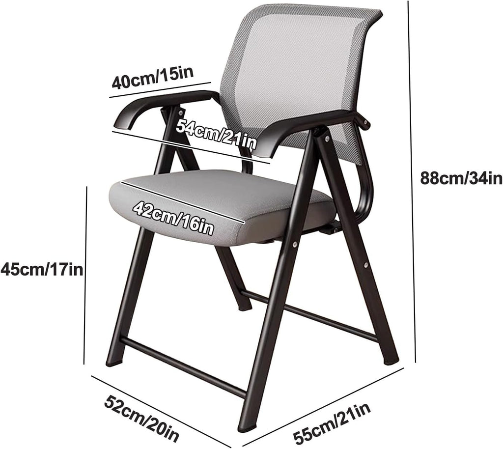 Padded Folding Chair, Folding Chairs with Cushion, Foldable Chairs Indoor for Bedroom Patio Party Event Foldable Dining Chairs(Gray)