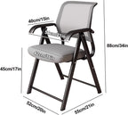 Padded Folding Chair, Folding Chairs with Cushion, Foldable Chairs Indoor for Bedroom Patio Party Event Foldable Dining Chairs(Gray)