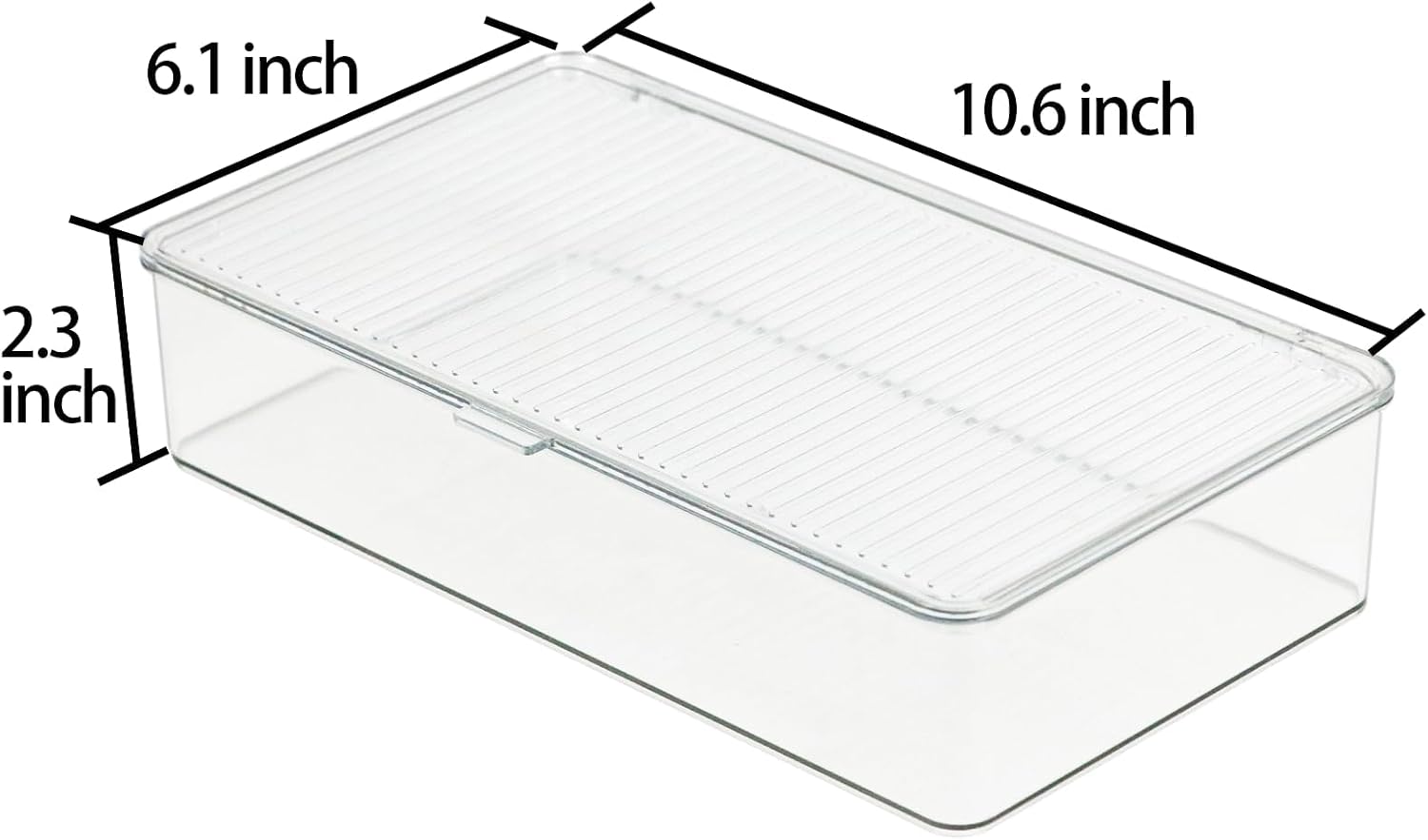 ZEXALOR Clear Plastic Storage Bin with Lid, Organizer for Pantry, Office, Bathroom, Kitchen, Snack, Tea Bag, Coffee Container (Small)