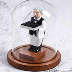 Dome with Base Glass Cloche Glass Cloche Bell Jar Display Dome with Wooden Base 6" x 7" (6 * 7)(1 Pack) (Burnt Wood)
