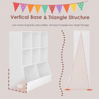DINZI LVJ Toy Storage Organizer, Kids Bookshelf, Wood Toy Storage Cabinet, 3-Tier 8 Cubby Children Bookcase, 35.4" L Toddler Book Shelf for Playroom, Living Room, Nursery, Hallway, Classroom, White