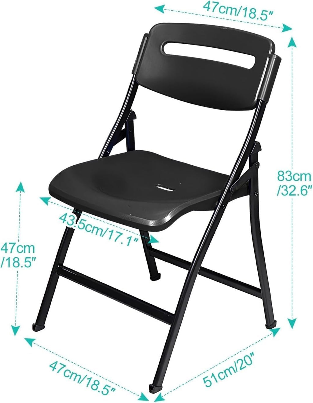 Folding Chairs, Portable Stacking Indoor Outdoor Seating for Home, Yard, Garden, Parties, Events(Red)