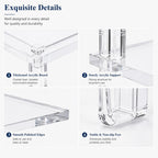 Thick Acrylic Side Shelf Table, 3-Tier Narrow Clear Acrylic End Table Nightstand, Square Transparent Small Coffee Table for Living Room Bedroom Small Space