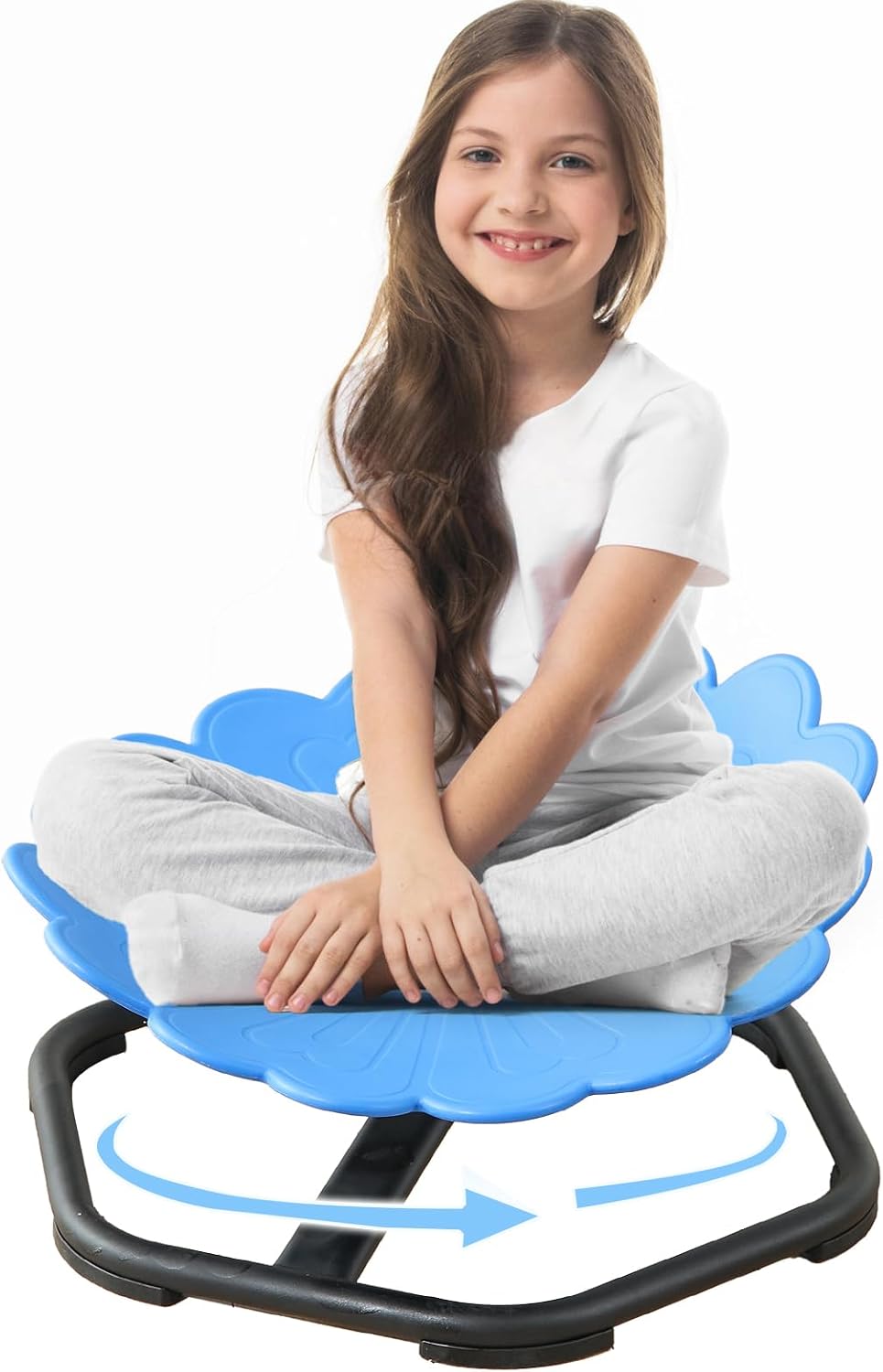 YGJT Kids Sensory Swivel Chair, Spinning Chair for Autistic Kids & ADHD Children, Autism Sensory Products Sit and Spin Activity Toys, Toddler Wobble Training Body Coordination, Blue