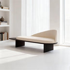 Modern Wooden Bed-end Bench in Hotel Bedroom Showroom Dressing Room Shoe-Changing with Backrest Entryway(XS)