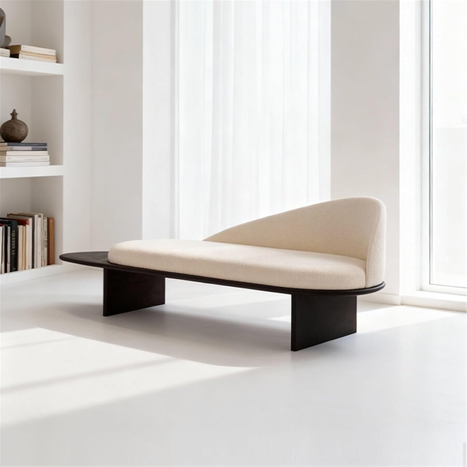 Modern Wooden Bed-end Bench in Hotel Bedroom Showroom Dressing Room Shoe-Changing with Backrest Entryway(Medium)