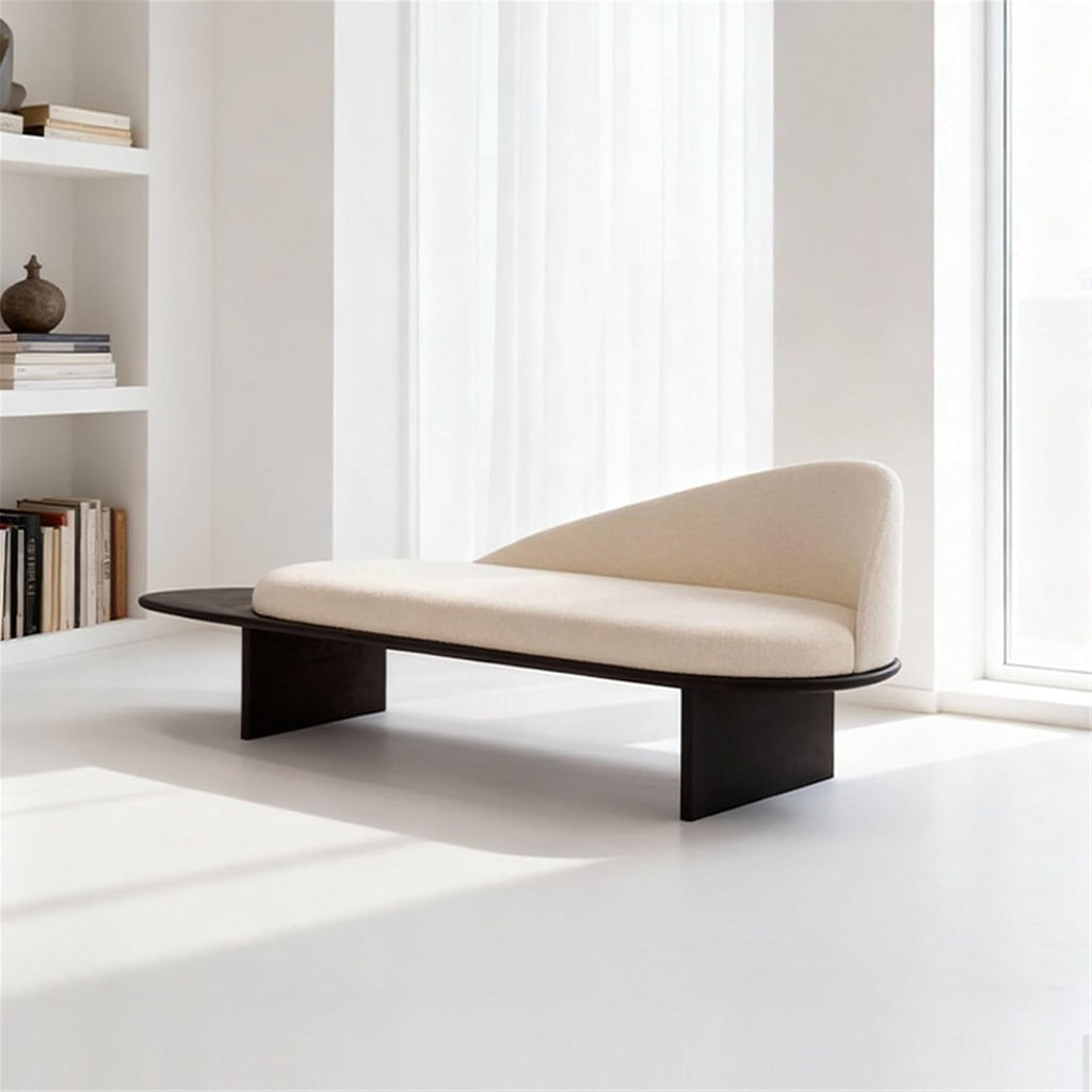 Modern Wooden Bed-end Bench in Hotel Bedroom Showroom Dressing Room Shoe-Changing with Backrest Entryway(Small)
