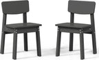 Costaelm Outdoor Kids Dining Chair Set of 2,Step Stool Toddler Chair, Gray