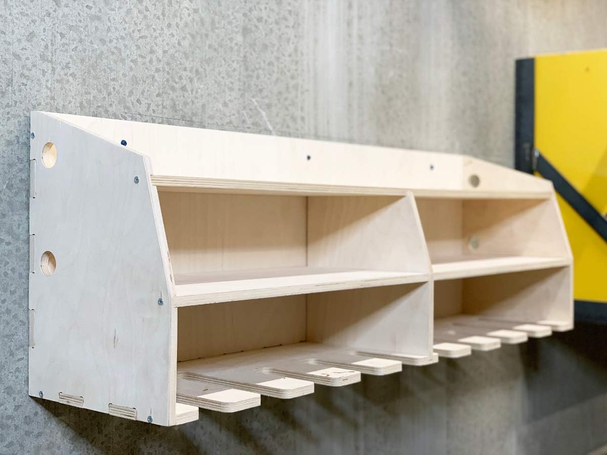 Cordless Drill Tool Holder Organization Storage Rack Wood Shelf Case Organizer 10-Slot Birch Plywood
